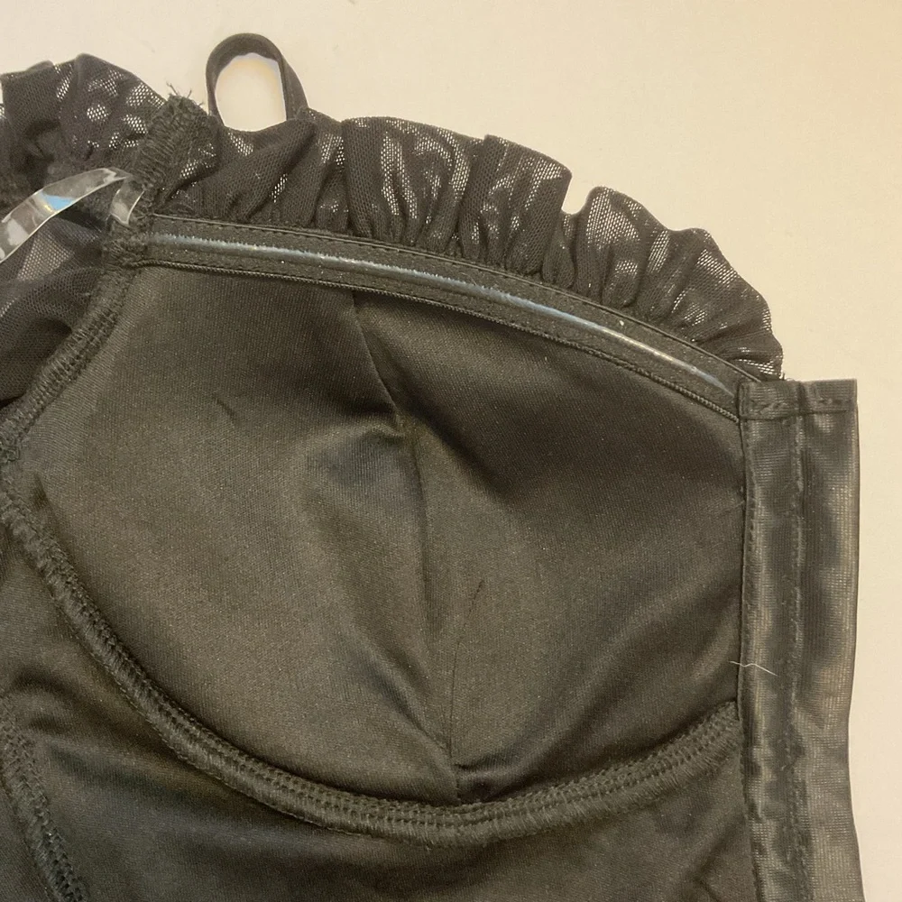 Corset Ruched Grunge Fairy Sheer Sleeve Milkmaid Dark Coquette Whimsigoth Goth M - Picture 10 of 16